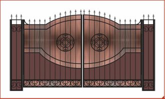 Кованые распашные ворота