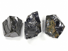 Шунгит элитный высокоуглеродистый (антраксолит) в ассортименте, коллекционный образец, Карелия (23-30 мм, 10-12 г) №25513