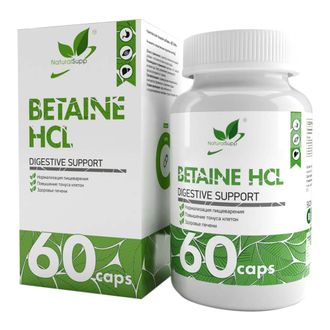 Бетаина Гидрохлорид (Betaine HCL), 60 кап. (NaturalSupp)