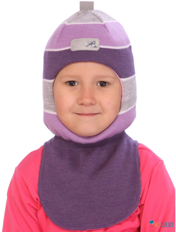 Шапка-шлем 21101-02, цвет баклажановый, серый р. 50-52