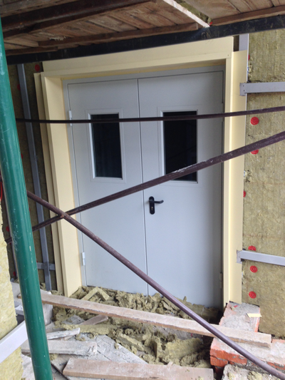 Дверь противопожарная ДПМО-02/60 (EI 60) двупольная (остекленная), размером 2070*1460 - 1,4 мм