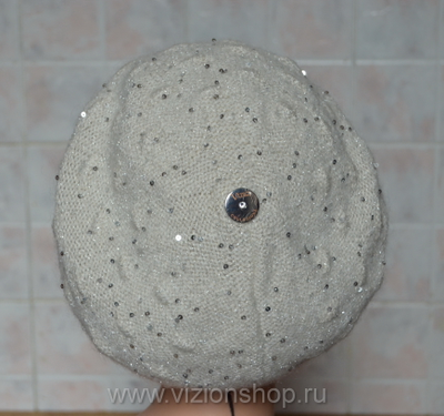 белый вязаный женский берет фото беретов Италии Визио
