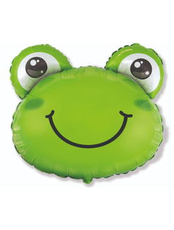 Шар (27''/69 см) Фигура, Голова, Веселая Лягушка, 1 шт