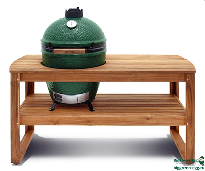 Стол на колёсах, для гриля M Big Green Egg, лиственница 150х60х75, tabl150m