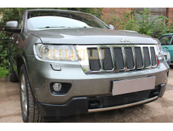 Защита радиатора Jeep Grand Cherokee (WK2) IV 2010-2013 black низ PREMIUM