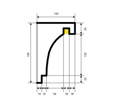 Фасадный карниз для подсветки KC301