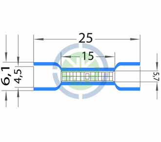 СОЕДИНИТЕЛЬНАЯ ГИЛЬЗА изолированная 1.5-2.5мм² REXANT, 100шт.