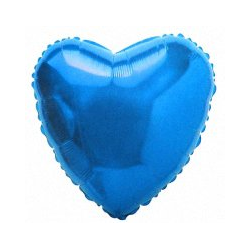 Воздушный шар фольгированный "Сердце" синий 81 см.