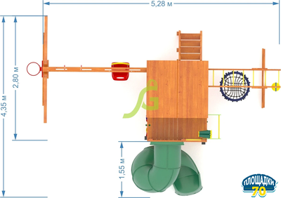 Детская площадка IgraGrad Крафт Pro 4 с трубой