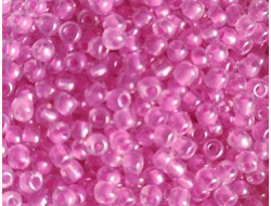 Бисер китайский №8-205 прозрачный с внутренним розовым окрашиванием, 50 грамм