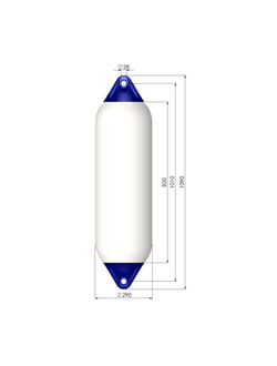 Кранец швартовый Polyform F6 Ø290x1090мм 60л надувной из синего ПВХ для судов 9-14м