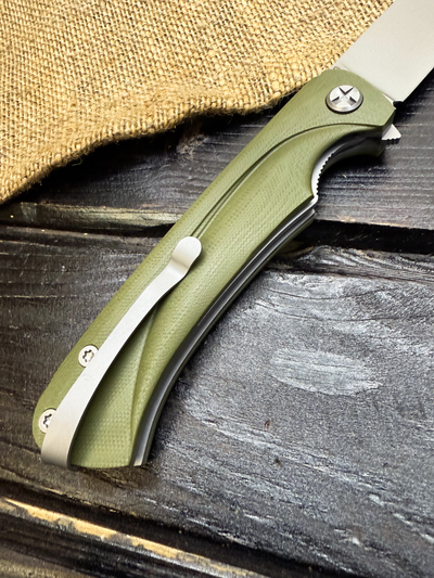 Складной нож Чиж-плюс сталь AUS 10, рукоять G10, цвет олива