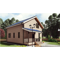 Двухэтажный каркасный дом с пятью спальнями 130м² (SK51)