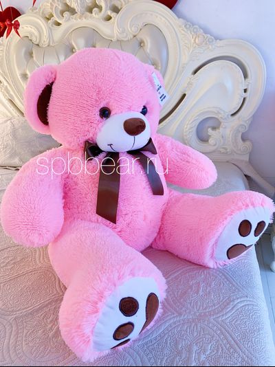 Плюшевый медведь 110 см розовый Тони