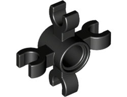 Technic, Pin Connector Round with 4 Clips Horizontal Grip, Black (90202 / 4584126 / 6049760 / 6052369 / 6320293)
