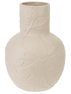 Ваза из фарфора с рельефным рисунком растительности.