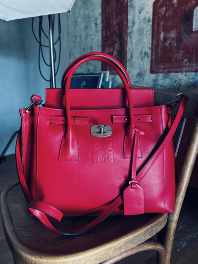 Женская форматная сумка из натуральной кожи, цвет красный рубин, Vera Pelle  Арт.022032