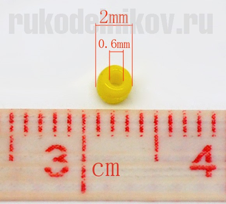 бисер 2 мм, цвет-желтый, 10 гр/уп