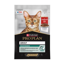 Pro Plan (ПроПлан) Adult влажный корм для взрослых кошек, Говядина в соусе, 85 г