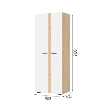 Санса ШК-02 Шкаф 2-х створчатый Сонома/Белый