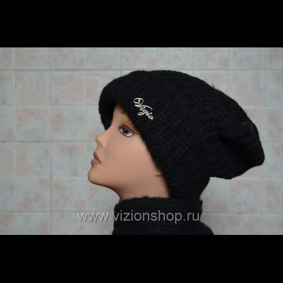 Вязаная шапка с отворотом для женщин Vizio Италия 202 CR черная