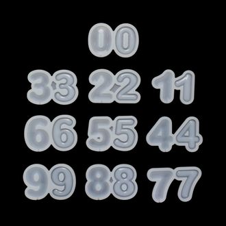 Набор из 10 силиконовых форм для леденцов «Погремушки цифры»