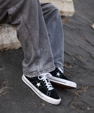 Converse one star black mens sales