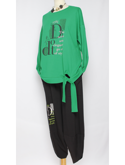 КОСТЮМ ДЖЕМПЕР  И БРЮКИ_ТЮЛЬПАН1 зелёный р.50,56,58