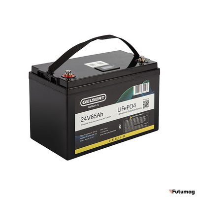 Литиевый тяговый аккумулятор Gelbert LiFePO4 (24V/65Ah/65A/1,560Wh) BT/Display