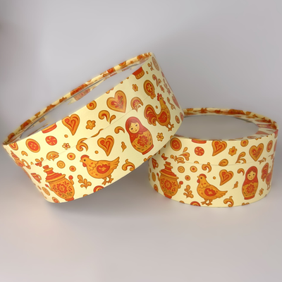 Коробка круглая для зефира, печенья с/о ("Сладкая матрешка"), Д160*70мм