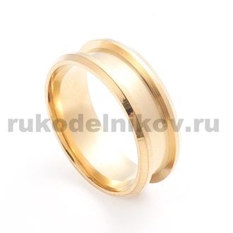 основа для кольца "Круг", нержавеющая сталь, цвет-золото