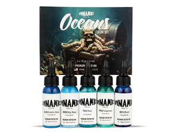 Dynamic Tattoo Ink Oceans Color Set (США 5 шт. по 1 OZ)