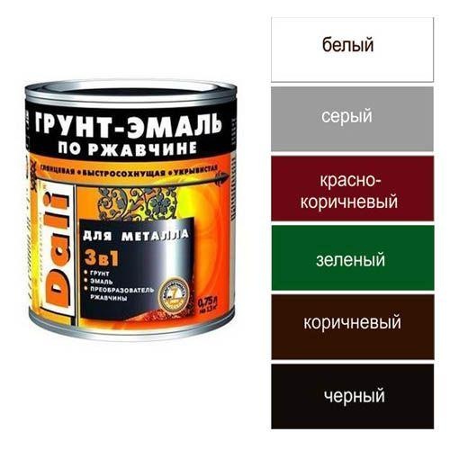 Грунт-эмаль по ржавчине 0,75л "DALI"