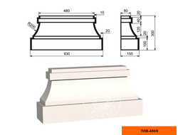 База к фасадной пилястре из пенополистирола с покрытием LEPNINAPLAST-FASAD (Лепнинапласт-фасад) ПЛВ-450/6