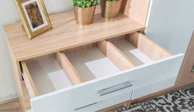 Комод Алёна 3 ящ Дуб сонома/Белый