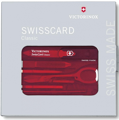 Швейцарская карточка VICTORINOX SwissCard Ruby красная 0.7100.T