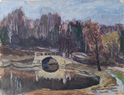 "Портрет" бумага акварель Столбов А.С. 1950-е годы