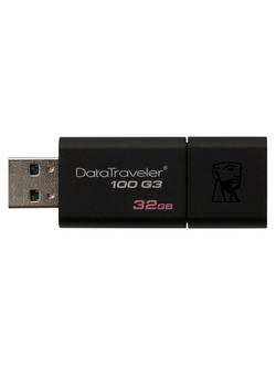 Флеш-память Kingston DataTraveler 100 G3, 32Gb, USB 3.0, черный, DT100G3/32GB