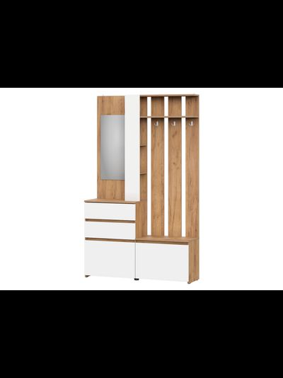 Некст прихожая Дуб Золотой / Белая шагрень