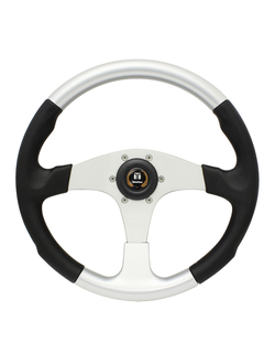 Рулевое колесо «Evolution», черный обод с серебристыми вставками.