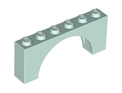 Arch 1 x 6 x 2 - Medium Thick Top without Reinforced Underside, Light Aqua (15254 / 6325976)
