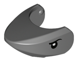 Shark Head with Rounded Nose with Black Eyes Pattern, Dark Bluish Gray (87587pb01 / 6107827)