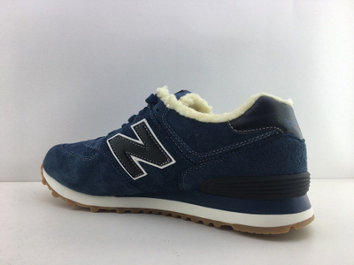 New Balance 574 (синие, замша) Зимние с мехом