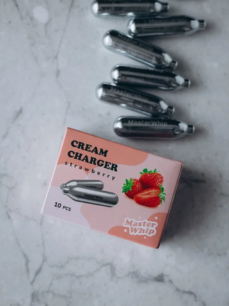 Баллончики для сифона для взбивания сливок (N2O) 10 шт/уп. вкус клубника MasterWhip /1/
