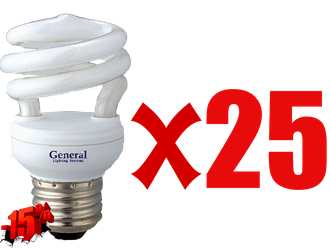 Комплект энергосберегающих ламп General 11w E27