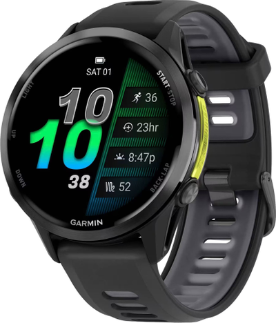 Часы Garmin Forerunner 970 Carbon Grey DLC Titanium Black / Translucent Whitestone