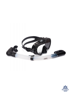Маска для дайвинга с трубкой Scuba Brothers Flipper Black, комплект