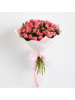 11 розовых кустовых роз