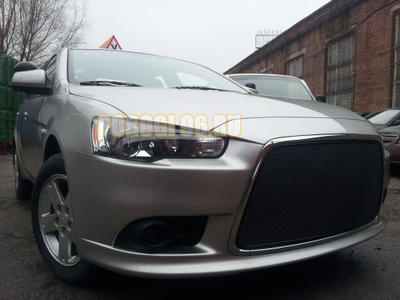 Защита радиатора Mitsubishi Lancer X 2011- black PREMIUM