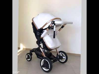 Детская коляска 3 в 1 Belecoo X6 Бело-черная экокожа